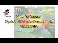 BSS: How to Access Updated Private Server Link via Mobile