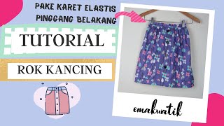 tutorial cara menjahit rok karet pinggang belakang untuk anak