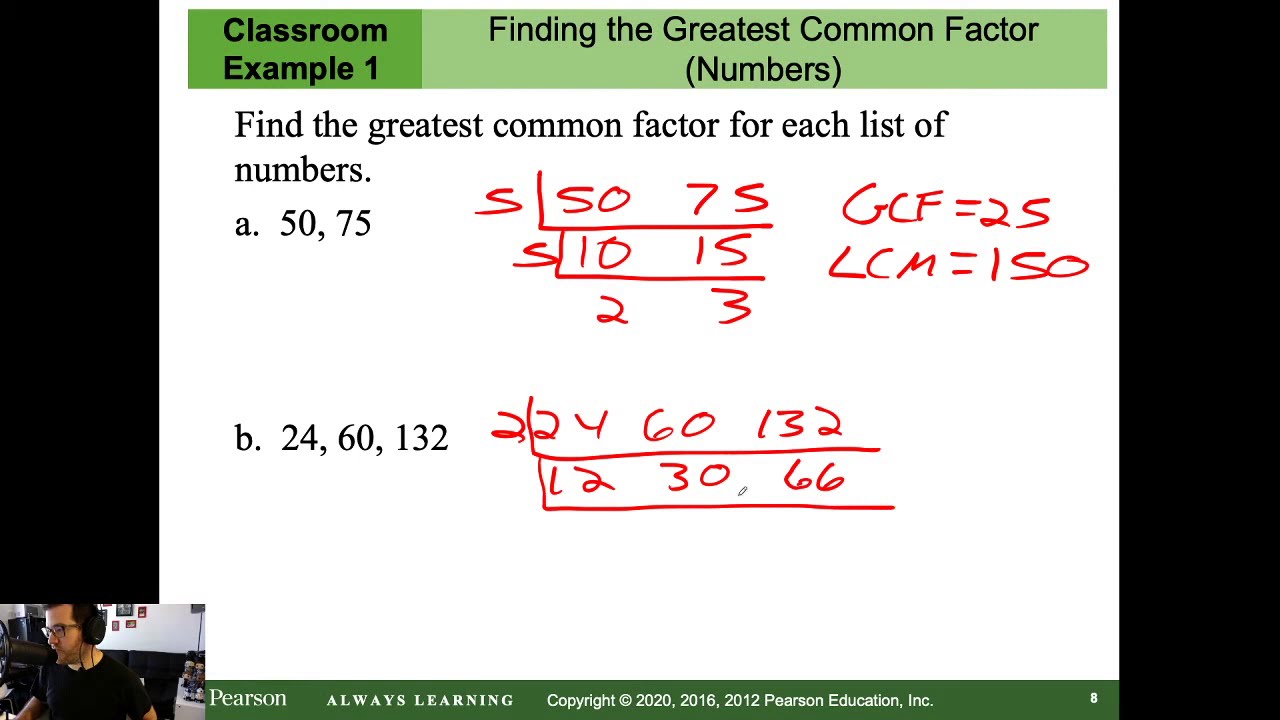 Chapter 5.1 (Greatest Common Factors; Factoring By Grouping) - YouTube