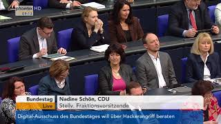 Vereinbarte Debatte im Bundestag zum Weltfrauentag am 01.03.18