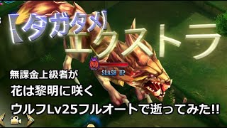 【タガタメ】無課金上級者が「花は黎明に咲く ウルフLv25」オートで逝ってみた!!【THE ALCHEMIST CODE】