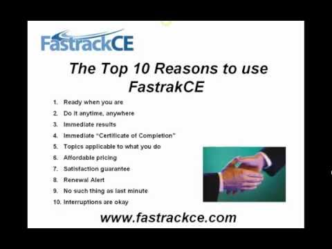 Top 10 Reasons to use FastrackCE Insurance Continuing Education Top 10 Reasons to use FastrackCE Insurance Continuing Education
