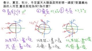 夏至與冬至各處晝夜長短