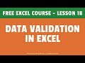 Data Validation in Excel | Drop-down lists | FREE Excel Course
