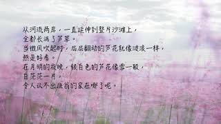 63 【芦花】唐。雍裕之（ 简体）孩童必学诗词一百首 Ancient Poetry （夹岸复连沙，枝枝摇浪花。）