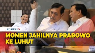 Viral 2 Video Jahilnya Prabowo ke Luhut: Tetap Berdiri Tegap Hingga Tak Mau Duduk