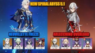 Neuvillette Freeze & Arlecchino Overload | Spiral Abyss 5.1 | Genshin Impact