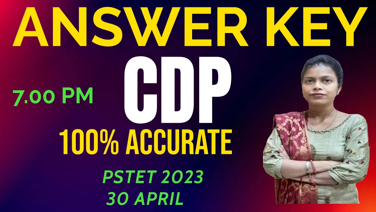 Pstet Cdp Full Answer Key 1 Cdp Answer Analysis Youtube