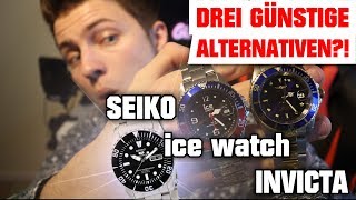 Drei günstige ALTERNATIVEN?! SEIKO vs. Invicta vs. ICE Watch #VerspäteterAprilScherz