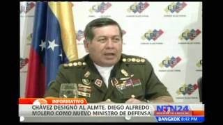 Presidente Chávez designa nuevo ministro de Defensa para Venezuela
