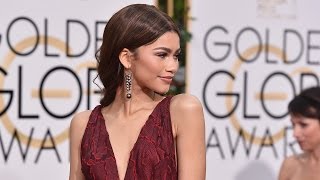 Zendaya Slays 2016 Golden Globes Red Carpet In Burgundy Gown
