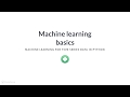 Python Tutorial: Machine learning basics