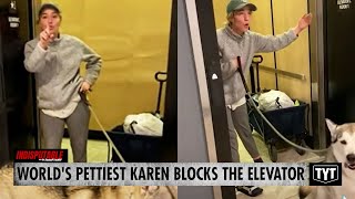 World's Pettiest Karen Blocks The Elevator Of A Residence