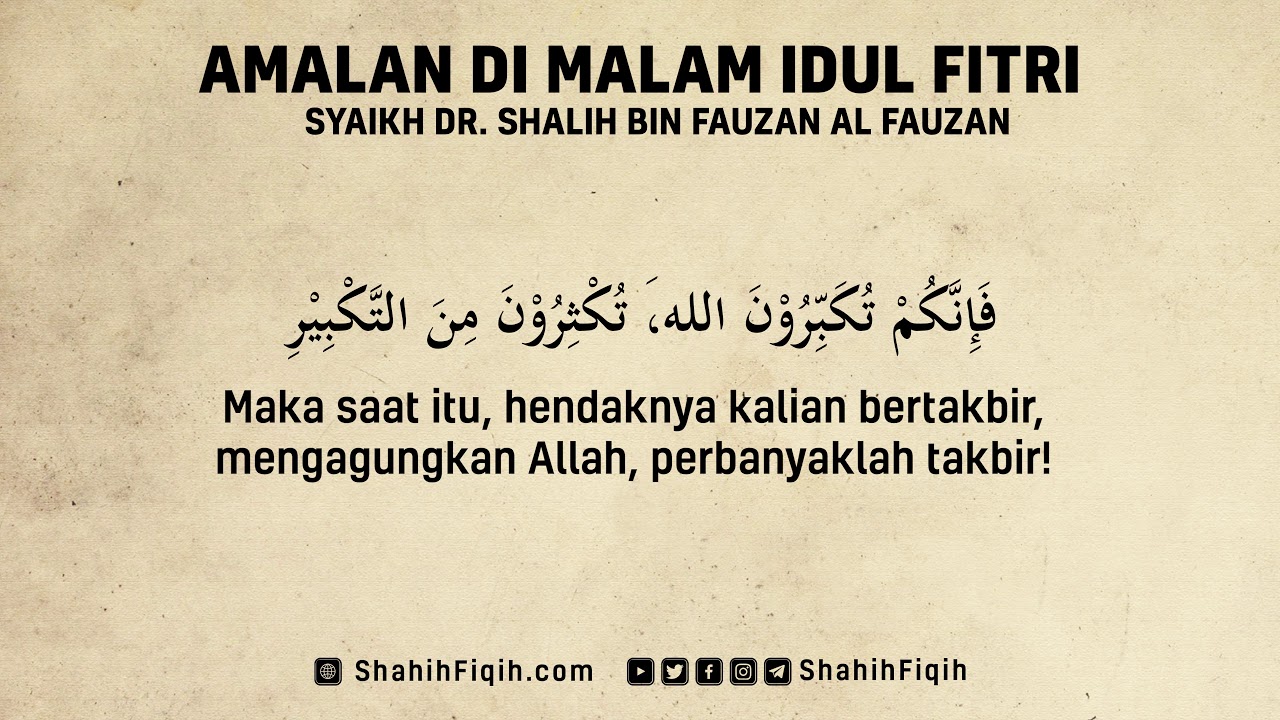 Amalan Pada Malam Hari Raya Idul Fitri