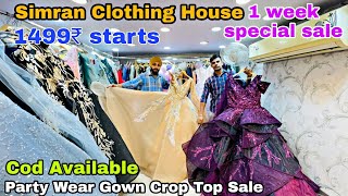 Simran Clothing House Party Wear Gown Crop Top Dresses Dhamaka Sale 😱