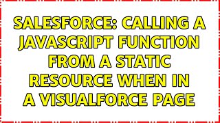 Salesforce: Calling a javascript function from a static resource when in a visualforce page
