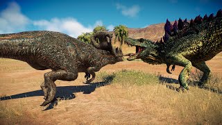 Jurassic World Evolution 2 🌎 MOD Mortem Rex vs Albertospinus,Indotaurus,Alloraptor,Allosinosaurus