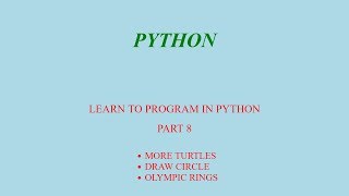 PYTHON - THE TURTLE IS MAKING OLYMPIC RINGS