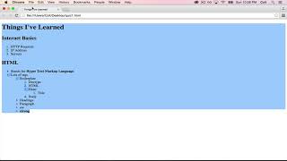 014 HTML Lists Assignment