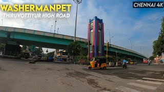 Chennai 4K | Tiruvottriyur High Road | Washermanpet | Tondiarpet | Chennai Metro | Mint