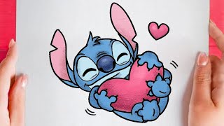 How to draw Stitch - Valentines day stuff