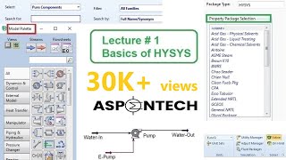 Aspen HYSYS basics, and Simulation of Pump - Lecture # 1