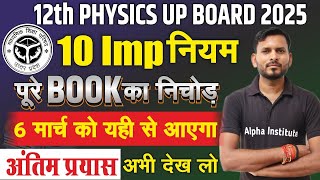 Class 12th Physics के 10 महत्वपूर्ण नियम | 12th Physics Most Important Niyam | 12 UP Board Exam 2025