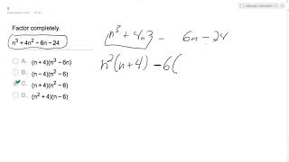 Factor n^3 + 4n^2 - 6n - 24 completely