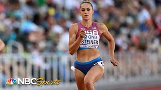 Abby Steiner, 2022 national and NCAA 200m champ, wins debut Worlds heat | NBC Sports