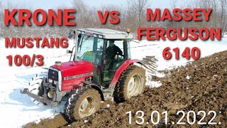 Oranje 2022 | Massey Ferguson 6140 i KRONE MUSTANG 100/3 Plowing