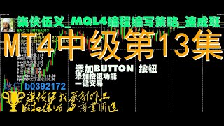 Mql4编程编写_mt4ea_中级速成班课程_柒侠伍义 第13集 一键交易