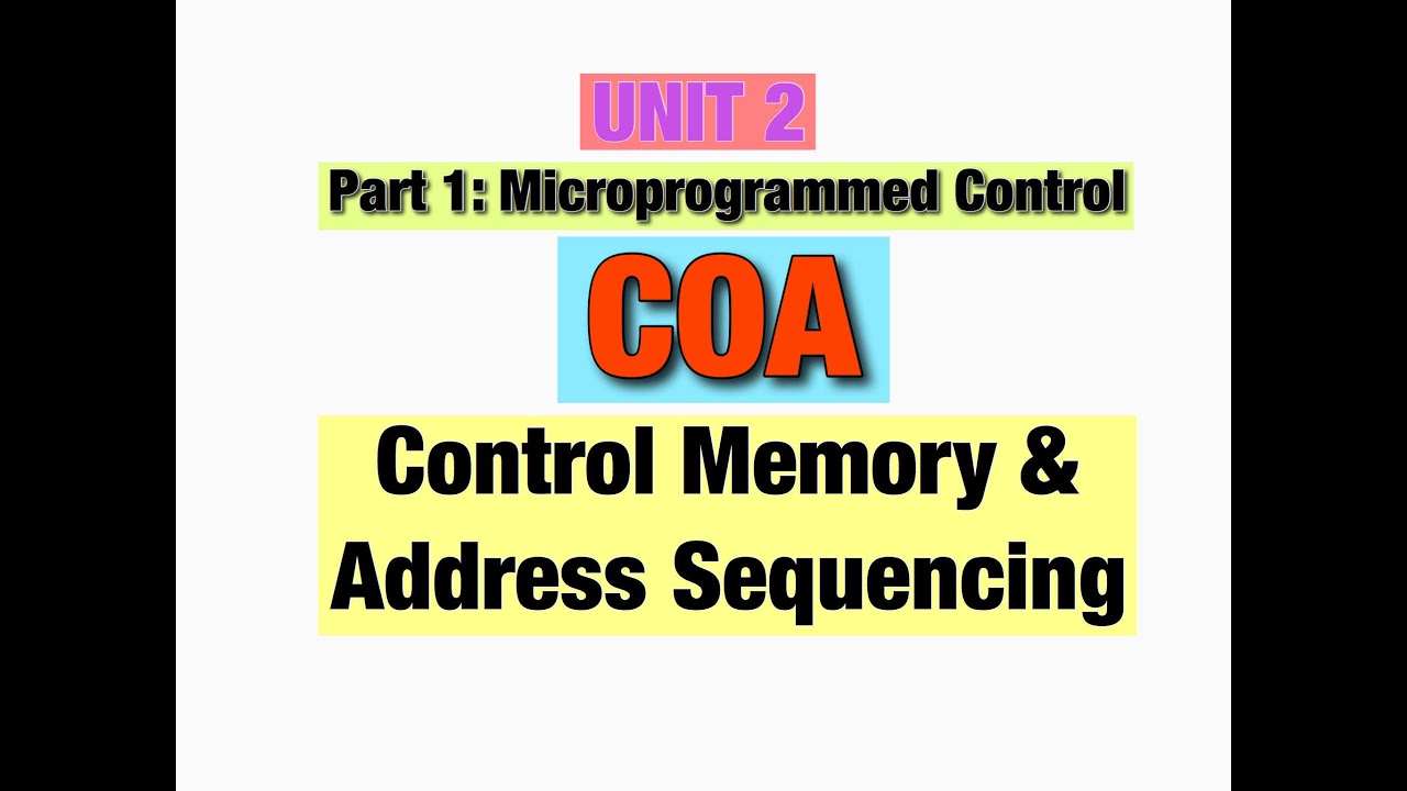 Control Memory & Address Sequencing | Unit 2 Part 1: Micro Programmed ...