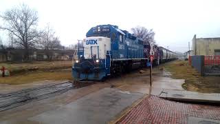 GATX 2 BAY COVER HOPPERS RETURNING TO YARD. 2-13-18.