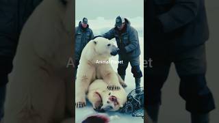 A heart touching story of a fisherman rescuing an injured mother...#polarbear #wildlife #shorts