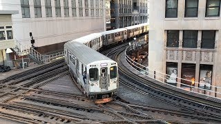 CTA HD 60fps: Chicago "L" Trains @ Tower 18 Interlocking on The Loop (2/8/19)