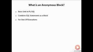 02 What is an Anonymous Block in PL SQL