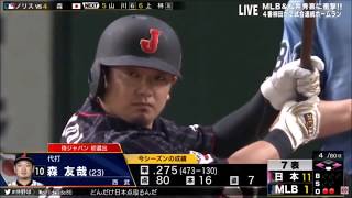 【７回表 森 レフトへのタイムリーヒット】 2018/11/10 日米野球 侍ジャパン 日本 VS MLB オールスター