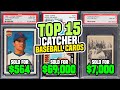 TOP 15 Catchers & their Rookie or Baseball Cards Recently Sold Value - Highest Selling Catcher Cards