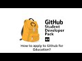 How to apply for GitHub for Education?