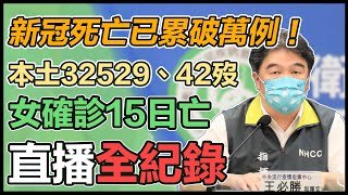 【直播完整版】新冠死亡已累破萬例！本土32529、42歿　女確診15日亡