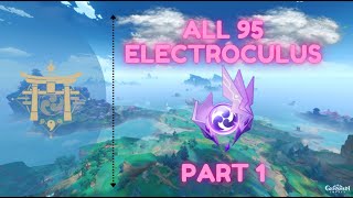 All 95 Electroculus Location Part 1 | Detailed and Efficient Routes | Inazuma | Genshin Impact