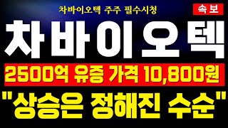 [차바이오텍 주가전망] 미노출 - *양봉전환* 2500억 유증 가격은 10,800원! 장기간 매집 외인들 상승 플랜은 가동된다! !완벽분석 성공!