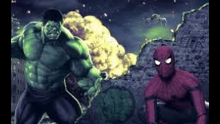 spider man vs hulk fight in a top of work areia