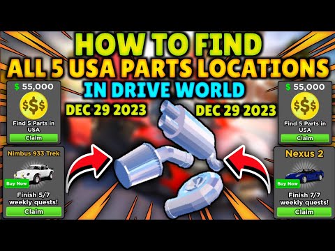 How To Find All 5 USA Parts Locations For Weekly Quests In Roblox Drive World Winter Week 3 Update