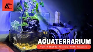 DIY Membuat Aquaterrarium | Size tank 25x25x30 cm #aquascape #aquaterrarium