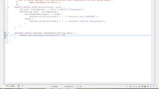 USING REGEX CHECK WHETHER STRING CONTAINS ONLY CHARACTERS IN JAVA