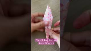 Paper Crinkles = Cherry Blossom Asmr Origami Crane #shorts #art #asmr