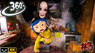 360° CORALINE - Other Mother's Spider Web House #3 - 360 VR Video Horror - Scary 8K Animation