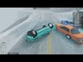 massive downhill races with no engine on an icy mountain in beamng drive