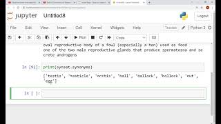 Python with Wordnet Synsets